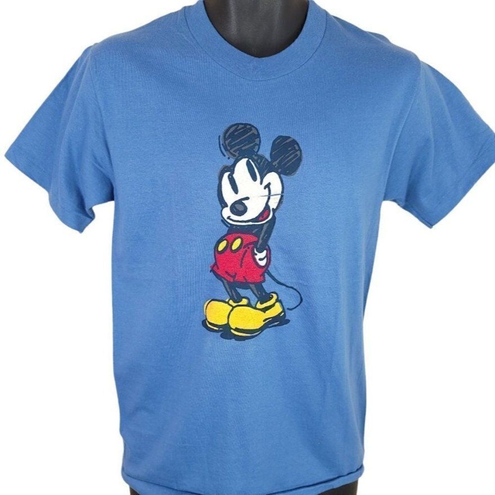 Mickey Mouse T Shirt Vintage 90s Disney Store Tag Made In USA Mens Size Small